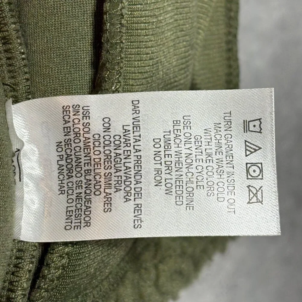 Quiksilver Jacket Youth Boy's XS 5/6 Hooded Sherpa Jacket Green Black